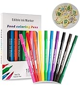 Cycayit 10-Pack Edible Ink Markers – Edible Ink Pens,Dual-Tip Edible Markers for Cookies, Cupcake...