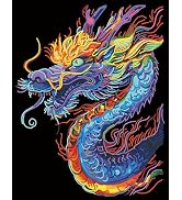 DIAMOND DOTZ Neon Flock Dragon Diamond Painting Kits for Adults - Colorful Diamond Art Kits a Rel...