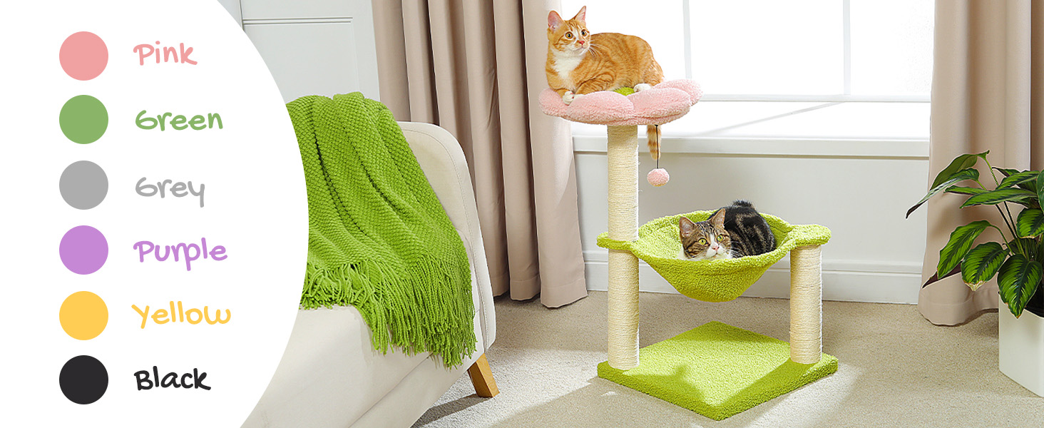 MUTTROS Small Gothic Cat Tree, space-saving, fits small apartments/corners, full play & rest feature
