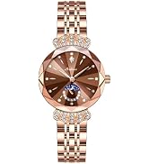 FANMIS Women's Luxury Rose Gold Watches Diamond Dial Easy Read Time Watch Elegant Dress Watch Sta...