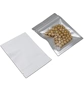 PABCK 100 Pcs 2.9x3.9inch (2.5x2.7inch inside size) Matte White Front Window Resealable Foil Zipp...
