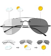 MIRYEA Photochromic Progressive Multifocus Reading Sunglasses Transition UV400 Sun Readers Blue L...
