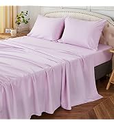 ILAVANDE Lavender Sheets Set 4 Piece, Hotel Luxury Super Soft 1800 Series Microfiber Queen Bed Sh...