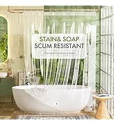 Bathway Shower Curtain Liner, Clear Shower Curtain Liner 72x84 PEVA Waterproof Shower Curtain Lin...
