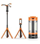 OGERY Rechargeable 10000mAh Camping Light with Stand 6.5 ft Max Height, Cordless Work Light with ...