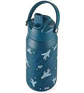 OLDLEY kids Water Bottle - 18oz Insulated Stainless Steel - Wide Straw Lid, Non Spill, Leakproof,...
