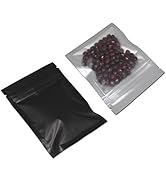 FERENLI 100 Pcs Mylar Zipper Lock Bag Food Storage Matte Foil Airtight Bags with Front Window Pla...