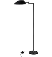 Folux Industrial Minimalist Metal Floor Lamp Matte Black, Modern 55'' Tall Standing Pole Lamp wit...