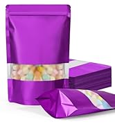 100 Pack Smell Proof Bags, Resealable Bags with Matte Window, Foil Pouch Stand Up Sealable Bags f...
