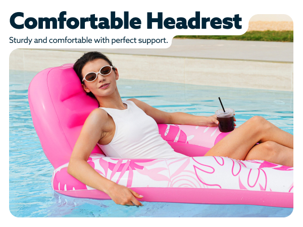 SLOOSH Inflatable Pool Floats Lounger with Cup Holders Foot Rest for Adult