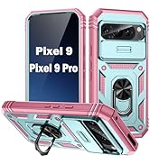 PASNEW for Pixel 9 Pro Case,Rotating Ring Kickstand & Lens Camera Cover,Military Hard Shell Heavy...