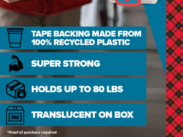 Scotch Heavy Duty Packaging Tape: ultimate strength, holds up to 80 lbs, resists splitting