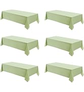 Aocoz Rectangle Tablecloths 90x132 Inch 6 Pack Sage Green Tablecloth Washable Decorative Linen Po...
