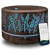 Diffusers for Essential Oils Large Room 600ml,Essential Oil Diffusers for Home with R/C,Cool Mist...