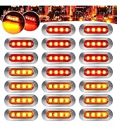 PSDRIQQ 20Pack DC12-24V 3.7 Inch 4 LED Trailer Marker Lights Clearance Light Front Rear Side Indi...
