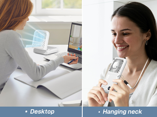 portable fan rechargeable personal fan neck fan usb fan mini handheld fans small desk fan foldable