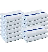 Towels N More 24x48 Soft Poolside Towels - 12 Large Super Absorbent Pool Towel White and Blue cen...