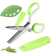 Joyoldelf Gourmet Herb Scissors Set - Master Culinary Multipurpose Cutting Shears with Stainless ...