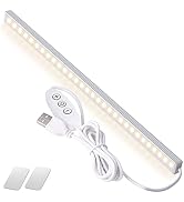DWEPTU USB Powered Under Cabinet Lighting, 12" Tool-Free Mount Dimmable LED Strip for Pantry & Wo...