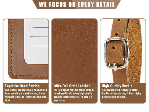 leather luggage tag