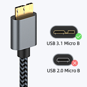 Gold-plated USB C to Micro B Cable