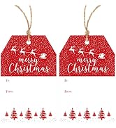 Christmas Gift Tags Merry Christmas Gift Tags with String 50 PCS Christmas Gift Name Tags Holiday...