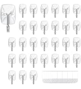 MOVELYST 30 Small Hooks+40 Removable Strips, Clear Wire Utility Hooks with Adhesive Strips Damage...