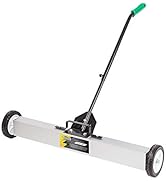TUFFIOM 36-Inch Rolling Magnetic Pick-Up Sweeper | 55-LBS Capacity, with Quick Release Latch & Ad...