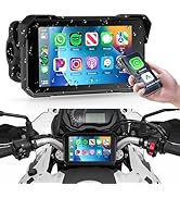 Orderich Motorcycle CarPlay Screen 5 inch Portable Wireless Carplay Android Auto for Motorbike Wa...