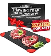 Defrosting Tray for Frozen Meat - 14x8 High Thermal Conductivity Thawing Tray for Frozen Meat wit...