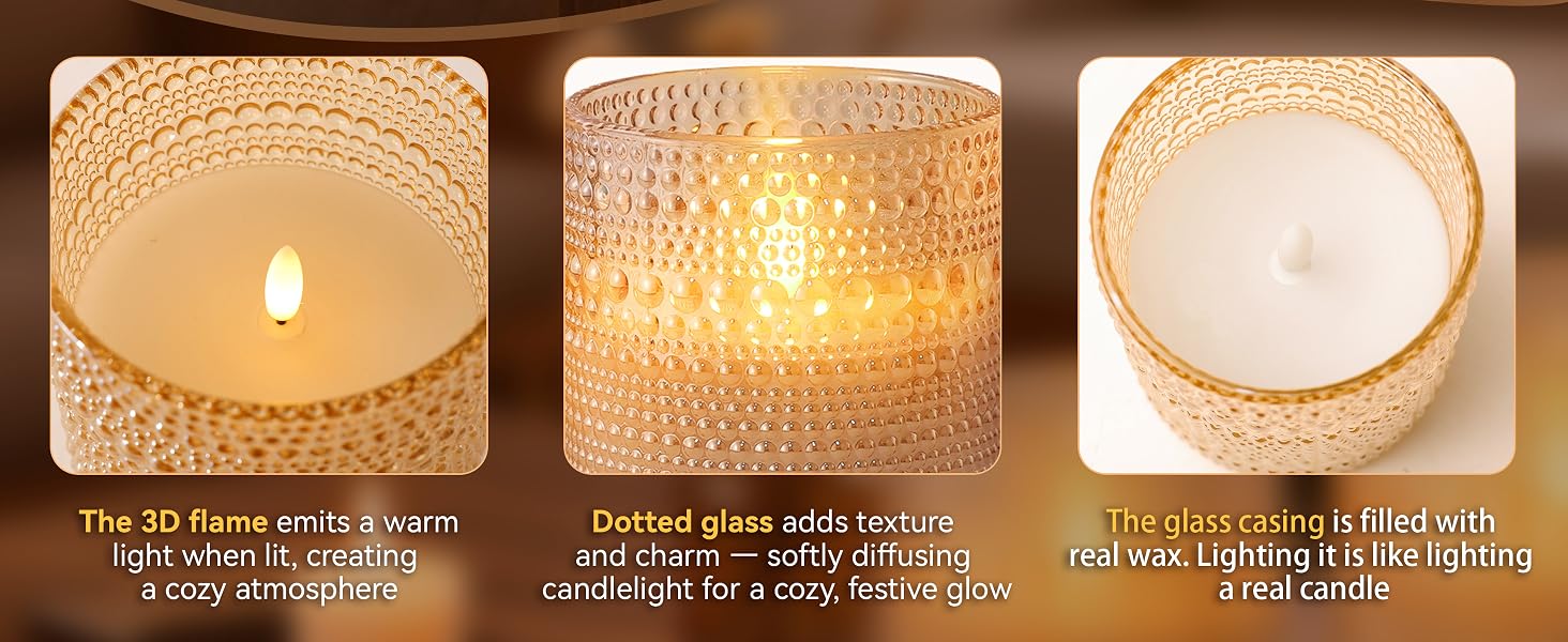Battery Operated LED Flickering Flameless Candles with Remote and Timer