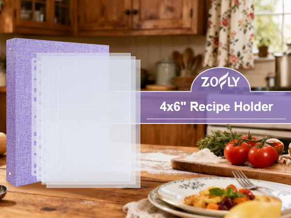 Double Sided 2 Pocket Refill Sheets for Recipe Book, 8.5x11 Inch Top Loading Clear Sleeve Sheets
