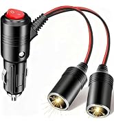 Car Cigarette Lighter Splitter, 12v Splitter Adapter for Car,Supports Fast Charging,1 to 2 Car Ci...