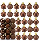 24 Count Small Coffee Christmas Ornaments Balls, Mini Ornaments for Mini Christmas Tree, Small Sh...
