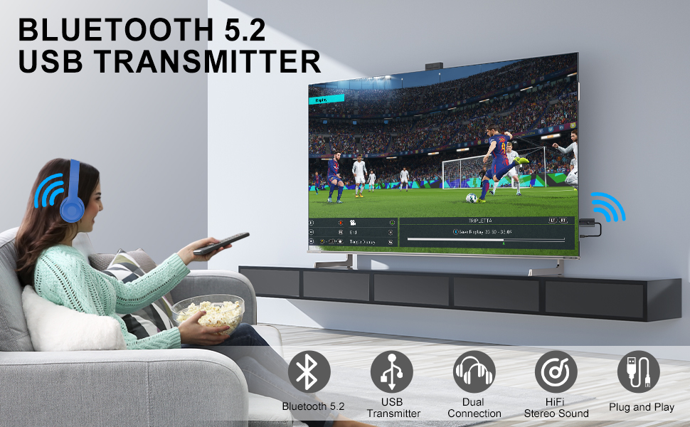 USB Bluetooth 5.2 Transmitter TV