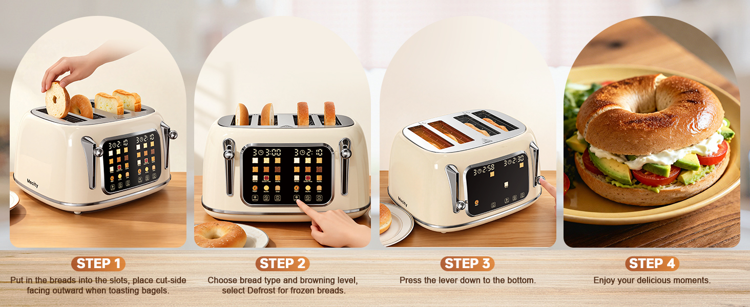 Steps To Use Mecity Touchscreen Toaster