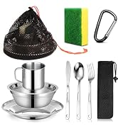 Scout Camping Mess Kit for Person 18/8 Stainless Steel Utensils Camping Dinnerware Kit Boy Scout ...
