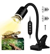 Reptile Heat Lamp Turtle Basking Light Bulbs with Cycle Timer, 360° Rotatable Dimmable Aquarium U...