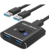 USB 3.0 Switch Selector, Bi-Directional USB Switch 2 in 1 out / 2 in 1 out, USB Switcher 2 Comput...