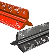 2PCS Architectural Scale Ruler, 12" Aluminum Architect Scale, Triangular Scale, Scale Ruler, Tria...