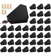 Qualirey 48 Pcs Mice Station with Key Triangle Bait Station Reusable Rodent Trap Bait Box, Keeps ...