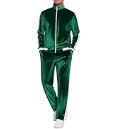 COOFANDY Mens Tracksuit 2 Piece Set Velour Sweatsuit Jogging Suits Full Zip Jacket Pants Outfits