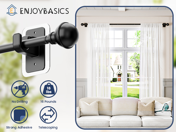 curtain rods no drilling