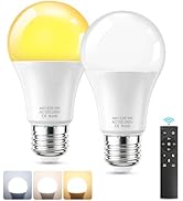 SCNNC A19 LED Remote Control Light Bulbs, 700LM 9W, 60 Watt Equivalent, 3000K-6500K Stepless Dimm...