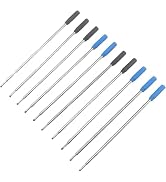 10-Pack Metal Pen Refills Blue and Black Refills 115mm Replacement Ballpoint 1mm Tip Pen Refill, ...