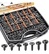 weideer 280pcs Automotive Body Screw Assortment Kit,#8#10#12#14 Automatic Trim Screws, Self Tappi...