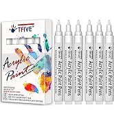 White Acrylic Paint Marker Pens - 2-3mm Medium Tip, 6 Pack Permanent White Water Based Paint Pen ...