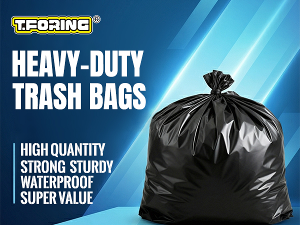 20-30 Gallon Trash Bags Black - 1.28 Mil Large Garbage Bags Heavy Duty Trash Can Liners Unscented