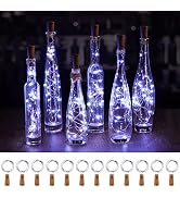 Wine Bottle Lights with Cork, Twinkle Lights 12 Pack 20 LED Waterproof Battery Operated Cork Ligh...
