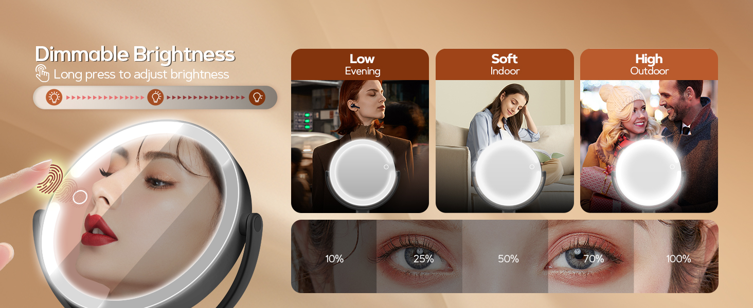 magnifying mirror with light 20x